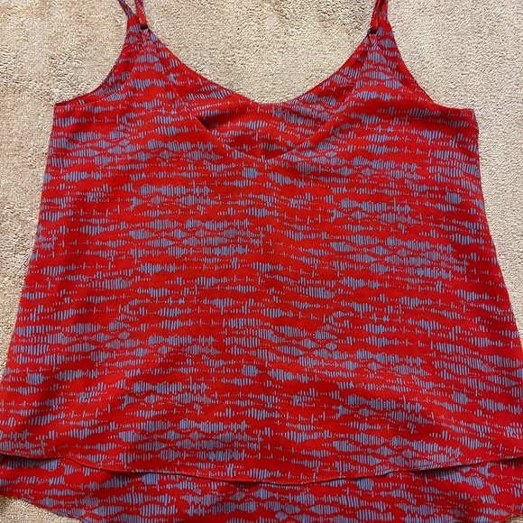Vibrant Sleeveless tank top Camisole Alison Joy Red Blue XS Coquette - Picture 4 of 6